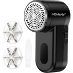 JGD-HOMEASY Rasoir Anti-Bouloche &Eacute;lectrique, Machine Anti Peluche &Eacute;limination Rapide et Efficace Peluches, Lame &agrave; 6 Feuilles, 2 Vitesses Ajustables, Aliment&eacute; par Piles (Non Inclus), Noir - Neuf
