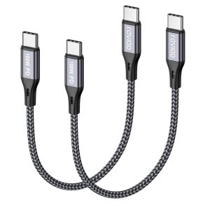 100W Câble Usb C Vers Usb C Court [50Cm/Lot De 2], Câble Type C Charge Rapide Pd 5A/20V Câble Usbc Avec Puce E-Mark Pour Iphone 16/15, Samsung Galaxy S23/S22/S21, Macbook, Tablette, Huawei[Z1796] - Neuf