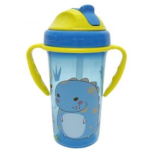 300ml Gobelets &Agrave; Bec Pour Tout-Petits Avec Paille Et Poign&eacute;es De Bande Dessin&eacute;e Large Bouche - Neuf