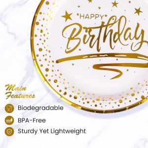 Mevronisshop-50 Pi&egrave;ces Assiette Jetable 18cm, Blanc Assiettes En Carton Vaisselle Jetable Pour Barbecue Anniversaire F&ecirc;te Douche De B&eacute;b&eacute; Mariages (Blanc, 18cm) - Neuf