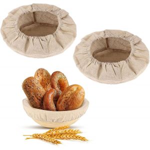 Housse De Panier À Pain (23 Cm), Housse De Panier À Pain En Lin, Doublures De Panier À Pain, 6 Pièces, Tissu De Panier À Pain, Protection Du Pain, Outil De Cuisson, Outil De Stockage Du Pain - Neuf