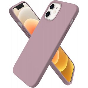 Maa-Coque Pour Iphone 12 Case 6,1"" Et Iphone 12 Pro Case,Fine En Caoutchouc Liquid Silicone Cover Protection Bumper Anti-Choc Housse Étui 6,1 Pouces Mauve Rose - Neuf