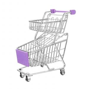 Petit chariot de supermarché miniature Chariot de supermarché Double couche Trolley Jouet - Neuf
