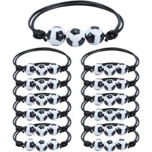 Kal-15 Pi&egrave;ces Football Bracelets Amiti&eacute; Football Anniversaire Garcon Sport Cordon Tress&eacute; Bracelet R&eacute;glablevcosplay Accessoires Poignet Harnais Pour Hommes Bijoux Homme Simple - Neuf