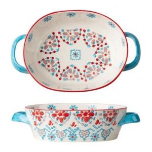 Backform Keramik Kreatives Unterglasurfarbenes Geschirr Hochtemperatur&auml;ndiges Backblech Essteller (Bleu) - Neuf