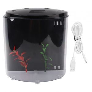HJLIAN Cable USB pour aquarium de bureau en acrylique de 20 cm, pour decoration de maison (noir) - Neuf