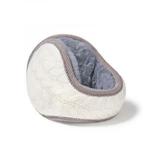 Cache-Oreilles Unisexe En Tricot Chaud Pour Femme, Cache-Oreilles En Cachemire, Couleur Pure, Blanc, Pour L'extérieur, En Fourrure, Ajustable - Neuf