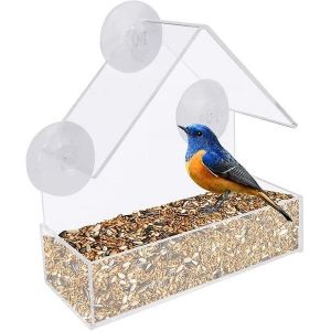 Mangeoire Acrylique Transparent Pour Oiseaux De Fenêtre - Observez La Nature De Votre Maison - Neuf