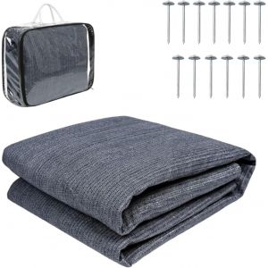 Yemaesre-Tapis D'auvent Avec ?illets, Tapis De Camping D'extérieur De Qualité Supérieure, Sol D'auvent En Polyéthylène Haute Densité Avec Sac De Transport, Piquets En T En Acier Pour Camping-Car, - Neuf
