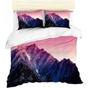 Housse De Couette Montagne Parures De Lit Personne Montagne Peak Naturel Paysages Montagne De Neige Prendre Une Photo Num&iquest;&iquest;Rique Imprimer Literie Et Taie D'oreiller (Style , X Cm - Neuf