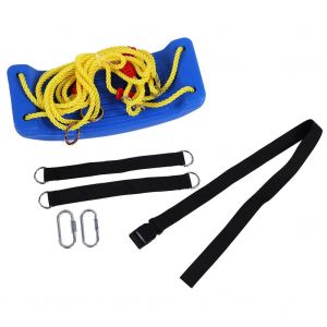 Balancoire d'interieur et d'exterieur en plastique pour enfants, ensemble de balancoires avec corde en nylon (bleu standard) - Neuf
