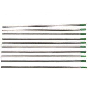 XYONG Lot de 10 electrodes en tungstene pour soudage TIG, electrodes a arc a argon pur, tete verte, WP 3,2 mm x 150 mm - Neuf