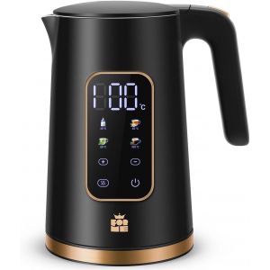Bouilloire Electrique Inox 1,7L Contr&ocirc;le de Temp&eacute;rature R&eacute;glable 40-100&deg;C I LED Affichage de la Temp&eacute;rature I Fonction de Maintien au Chaud I Protection Anti-&eacute;bullition I Th&eacute;i&egrave;re Sans BPA - Neuf
