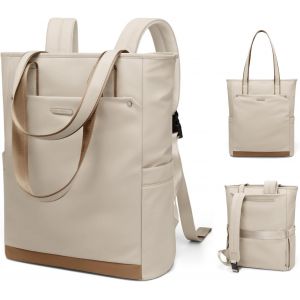 acdsgd-Sac &agrave; Dos Ordinateur Portable Femme 16 Pouces, Elegant Antivol 2 en 1 Sac &agrave; Main &agrave; Bandouli&egrave;re Sac a Dos PC Portable pour College Loisir Voyage Affaire Travail, Abricot - Neuf