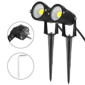 Hjlian Eclairage Exterieur De Paysage 5 W, Lampes Led De Jardin Etanches, Projecteurs Cob, Prise Ac85-265veu - Neuf