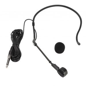 Microphone à crochet d'oreille 6,35 mm Microphone casque filaire dynamique ergonomique de 16,4 pieds pour haut-parleurs de karaoké amplificateurs enseignement - Neuf