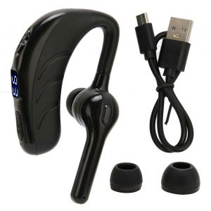Écouteur Bluetooth mains libres réduction du bruit Casque Bluetooth à oreille unique avec affichage de la batterie pour le sport Noir - Neuf