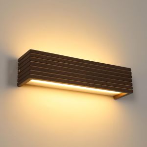 Ulteronixshop-Applique Murale Int&eacute;rieure Bois, Lumi&egrave;re Chaude 3000k 18w Lampe Murale Led Int&eacute;rieure, Up And Down Applique Moderne Pour Chambre, Salon, Cuisine, Bureau Et Caf&eacute; - Neuf