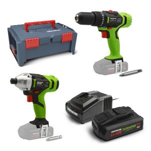 Kit 2 machines sans fil 20V(visseuse &agrave; chocs et visseuse percussion) + coffret - Constructor - Neuf