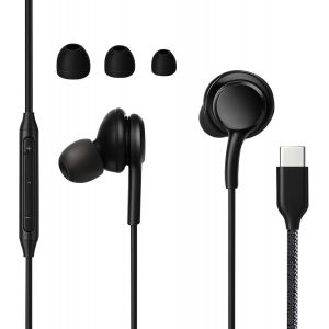 KALANKA-Ecouteur USB C, Ecouteurs Filaire Type C, Hi-FI Casque USB C, écouteurs avec Fil avec Microphone pour Samsung Galaxy S23 S24 S22 Ultra A55 A35 A53 A33 A54 5G NOTA10, Noir - Neuf