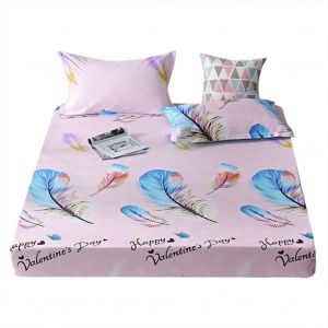 Hjlian Parure De Lit Confortable En Polyester Respirant, Taie D'oreiller, Drap-Housse (Queen) - Neuf