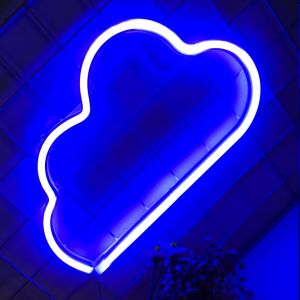 Cloud Néon Logo Led Décoration Murale Usb Ou Batterie Signe Chambre Fête D'anniversaire Noël Salon Enfants Mariage Fille Décoration (Bleu) - Neuf