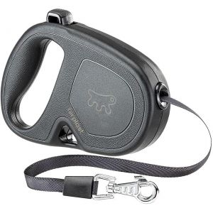 Laisse Chien Enrouleur Flippy One, Laisse Pour Petits Chiens Jusqu'&agrave; 15 Kg. Sangle Extensible Max 4 M. Bouton De Verrouillage Et De D&eacute;verrouillage Unique, Noir - Neuf