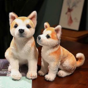 Peluche Akita r&eacute;aliste de 25/30 cm, chiot Shiba Inu r&eacute;aliste-30CMcouch&eacute; - Neuf