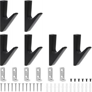 Lot de 6 pat&egrave;res - Panneaux acoustiques - Noir - En aluminium - Pour salon, chambre &agrave; coucher, salle de bain, cuisine, halls, couloirs - Neuf