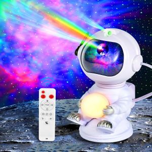 Projecteur De Galaxie D'astronaute, Projecteur Galaxie Starry Sky Lampe Led Plafond Vec Timer, Veilleuse Lumineuse 360° Rotation Lampe D'étoile Avec Nébuleuse Pour Deco Chambre À Coucher - Neuf