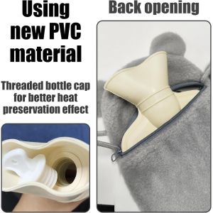 1 bouillotte Koala - Bouillotte d'hiver amovible en peluche - Sac &agrave; eau en PVC &agrave; temp&eacute;rature constante - Convient pour la chaleur hivernale - Sac de glace d'&eacute;t&eacute; (gris) - Neuf