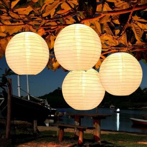 Tianyi-Lot De 4 Lampes Solaires D'ext&eacute;rieur &Agrave; Suspendre, 20 Cm, &Eacute;tanches Ip65, Lanterne Solaire Pour Jardin, All&eacute;e, Terrasse, Blanc Chaud - Neuf