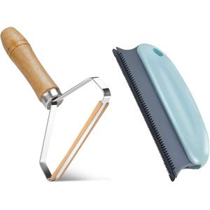 JGD-Lot de 2 grattoirs Portables pour Tapis, Poils d'animaux domestiques, Brosse en Caoutchouc pour enlever Facilement Les Poils de Chien, Poils de Chat, Poils de Chien, Poils de Moquette, Arbre &agrave; Ch - Neuf