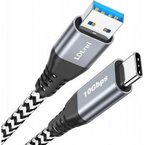 Eryi-Câble De Transfert De Données Usb-C Vers Usb-A 3.2 Gen 2 10 Gbit/S, Câble De Données Usb C Super Rapide, Cordon De Charge Rapide 3.1 A De Type C, Et Plus Encore,1.8 M - Neuf
