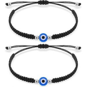 Ventes Promotionnelles 2 Pièces Evil Eye String Bracelets Fait À La Main Black String Bracelet Evil Eye Bracelet De Protection Bracelets Lucky Friendship Bracelets - Neuf
