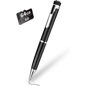 64Go Enregistreur Vocal Num&eacute;rique,Dictaphone Enregistreur Vocal avec 768 Heures de Capacit&eacute; D'enregistrement,Mini Enregistreur Stylo avec Activation Vocale pour R&eacute;unions Conf&eacute;rences Interviews.[V335] - Neuf