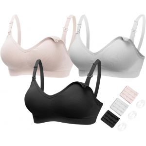 Soutien-Gorge De Maternit&eacute; Et D'allaitement Sans Couture Pour L'allaitement Et Le Sommeil Pendant La Grossesse, Avec Rallonges De Soutien-Gorge Et Clips Suppl&eacute;mentaires - Neuf