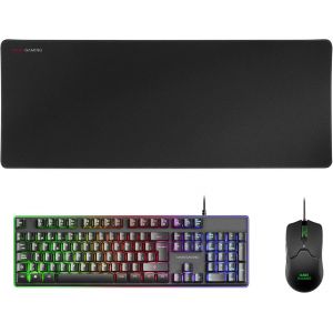 Mcpxbes, Combo H-Mech Clavier + Souris Ultral&eacute;g&egrave;re + Tapis De Souris Xxl, Noir, Es - Neuf