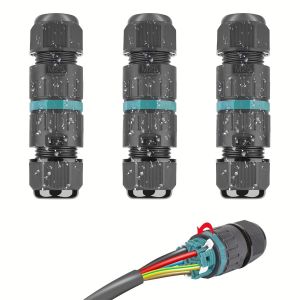 Connecteur Électrique Étanches IP68-Raccord de Cable 5 Fils Boîte de Derivation Étanche Éxterieur,Domino Etanche Boîte de Jonction pour Câble Ø 5 à 14 mm (3 Pcs) - Neuf