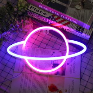 Planet Neon Signs LED Enseigne Murale Au Néon,Suspendus Neon Lights Planet USB/Batterie Planète Lampe Neon Light pour Enfants Chambre Fête Danniversaire Bar Décor De Mariage - Neuf