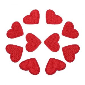 10pcs / Set Vêtements Autocollant Veste Diy Applique Mayitr Rouge Amour Coeur Coudre Fer Sur Broderie Patches Vêtements Cousus & Tissu - Neuf