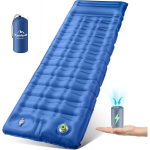 Letnerny-Matelas De Camping Avec Pompe À Pied, 12cm Épaisseur Matelas Gonflables De Camping, Matelas Autogonflant Avec Oreiller Pour Camping, Voyage, Plage - Neuf