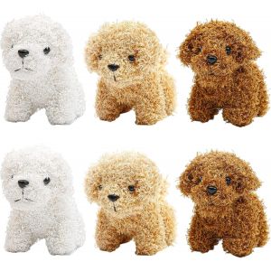 Lot De 6 Petites Peluches-10,2 Cm-En Peluche-Avec Porte-Clés-Pour Les Cadeaux De Fête,La Maternelle-Marron,Blanc,Marron Clair - Neuf