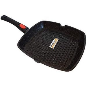 SUBZONAL-Po&ecirc;le &agrave; Griller Fa&ccedil;on Pierre Manche Amovible Tous Feux Dont Induction sans PFOA Cuisson sans Mati&egrave;re Grasse Rev&ecirc;tement Greblon C3 de Technologie Allemande (28cm) - Neuf