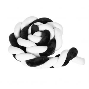 Hjlian Tour De Lit Tresse Pour Bebe, Coussin Long En Forme De Serpent (Noir Et Blanc) - Neuf