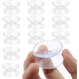 12 double face en plastique tasses d'aspiration sans crochets pour plaques de verre pour empêcher la plaque de verre de glisser - Neuf