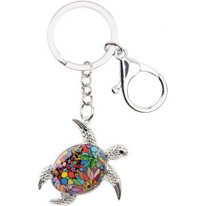 Kal-Porte-Cl&eacute;s En Forme De Tortue De Mer, Pendentif Tortue De Mer En &Eacute;mail Pour Femme - - - Neuf