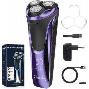 Cowe-Rasoir Électrique Homme,Rasoir Électrique Wet & Dry,Tondeuse À Barbe Haute Précision,Rasoir Électrique Sans Fil,Batterie De 99 Minutes,Cadeaux Pour Hommes - Neuf