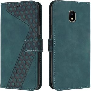 Wqs-Coque Pour Samsung Galaxy J330/J3 2017, Etui Protection Housse Premium En Cuir Pu Portefeuille Étui Téléphone [Fermoir Magnétique] [Fentes Pour Cartes] Flip Case Pour Galaxy J330/J3 2017¿Vert - Neuf