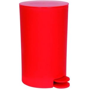 TZF-, Poubelle à cosmétiques Modèle Osaki, 3 litres, Couvercle, Poubelle à Pédale pour Toilettes Salles de Bain, Compact, Petit Espace, avec Récipient intérieur Amovible, Rouge - Neuf
